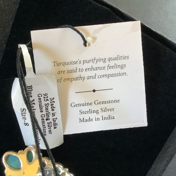 Sterling Silver Genuine Gemstone Blue Mojave Turquoise Ring Size-8 - Picture 14 of 14